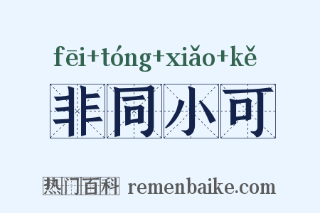 非同小可是什么意思的图片